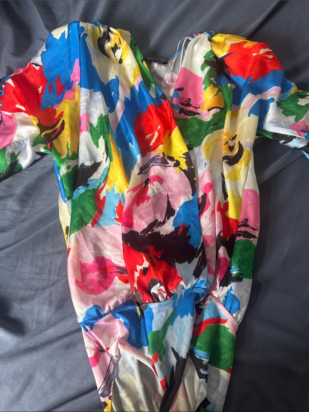 Zara Multicolor Abstract Print Bodysuit